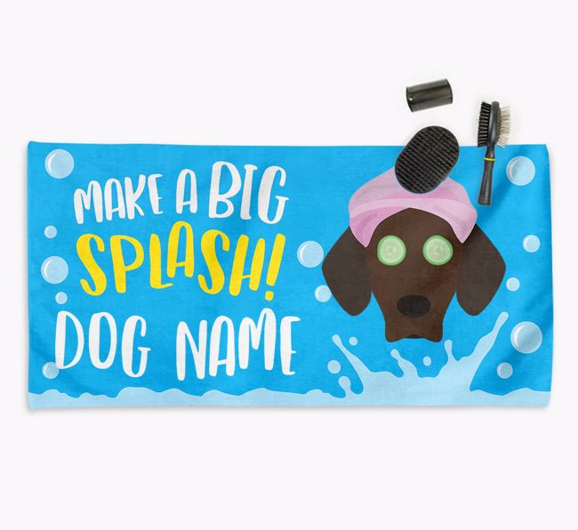 Personalised 'Make a BIG Splash' Towel for your {breedCommonName}